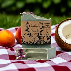 💖 Summer Crush | Goat Milk Soap Bar | Handmade Natural Skincare | Juicy Peach & Vanilla | Curley’s Creek