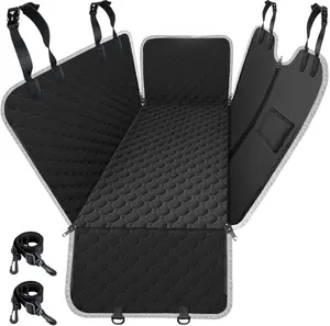 Dog Car Seat Cover for Back Seat, 2025 Upgraded 600D Heavy Duty Waterproof & Scratch-Resistant Dog Hammock for Car, Back Seat Pet Cover for Dogs with Sedan, Trucks and SUVs, Standard, Black