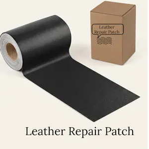 Leather Repair Patch, 3 x 60In Self Adhesive Leather Repair Tape Kit for Furniture, Couch, Sofa, Office, Car Seats, Car Interior,Vinyl Repair Kit (Black-Fine Grain)