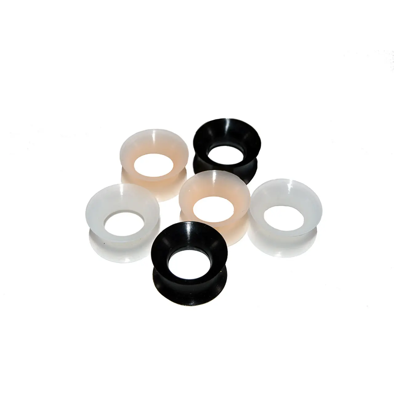 3 Pairs Thin Silicone 2G-1/2" Glow in the Dark Flexible Ear Skin Tunnels