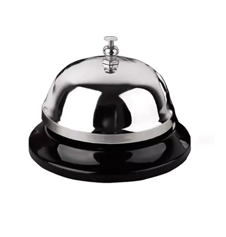 Sturdy Stainless Steel Desk Bell, Portable Customer Service Call Bell for Office Reception Areas, Bank Clinic Counter Use