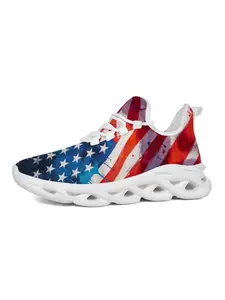 Men's Patriotic Running Shoes, American Flag Print, Comfortable Breathable Sole, Casual Fashion Sports Sneakers