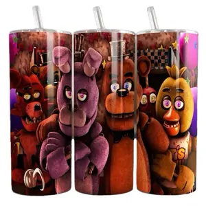 Five Night At Freddy’s Tumbler- Gift-Stainless Steel-20oz Skinny Tumbler-Dual Walled Insulated- Drinkware Flasks Mug Bottles Bottled Portable Kids