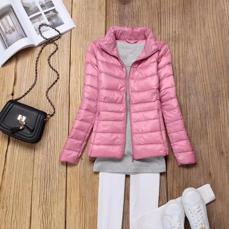 Pink standing collar for women