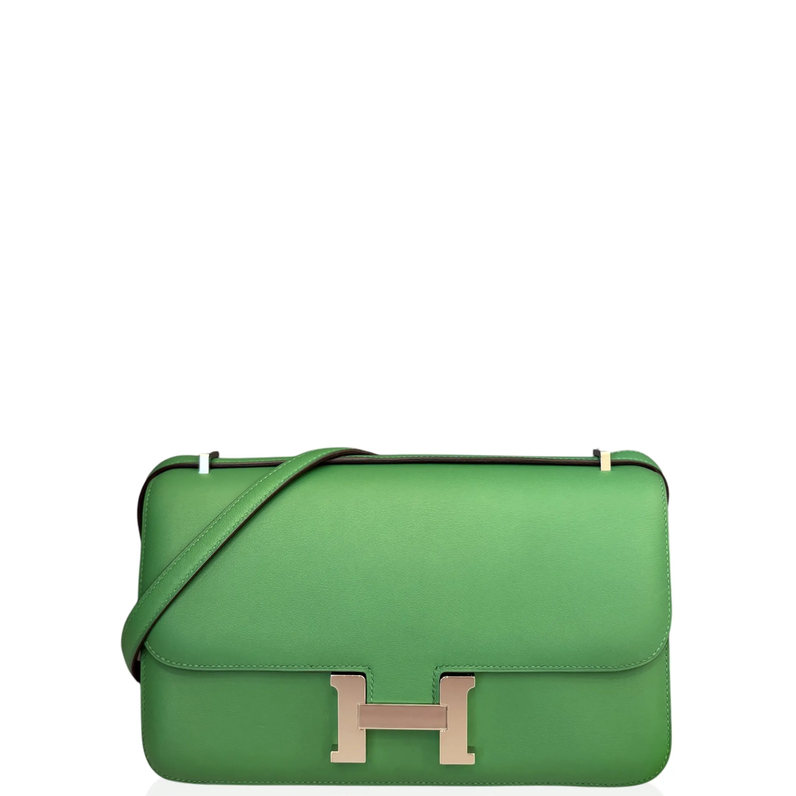 Pre-owned HERMÈS Leather Shoulder Bags Hermes Constance Elan Swift 1K Bambou (un061426a2)