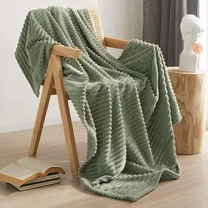 【Only 1 Gift Per Customer】【Random Color】【Gifts】Throw Blanket for Couch - Soft & Warm Fluffy Cream Beige Blanket, Decorative and Giftable Striped Blankets for Women, Men
