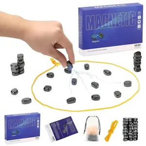 Magnetic Chess Set with 20 Travel-Stones, String & Portable Storage Bag, Strategy Board Game for Family Game Night, Indoor Outdoor Use,Puzzle Strategy Games,Party Travel Desktop Magnetic Strategy Game for Family