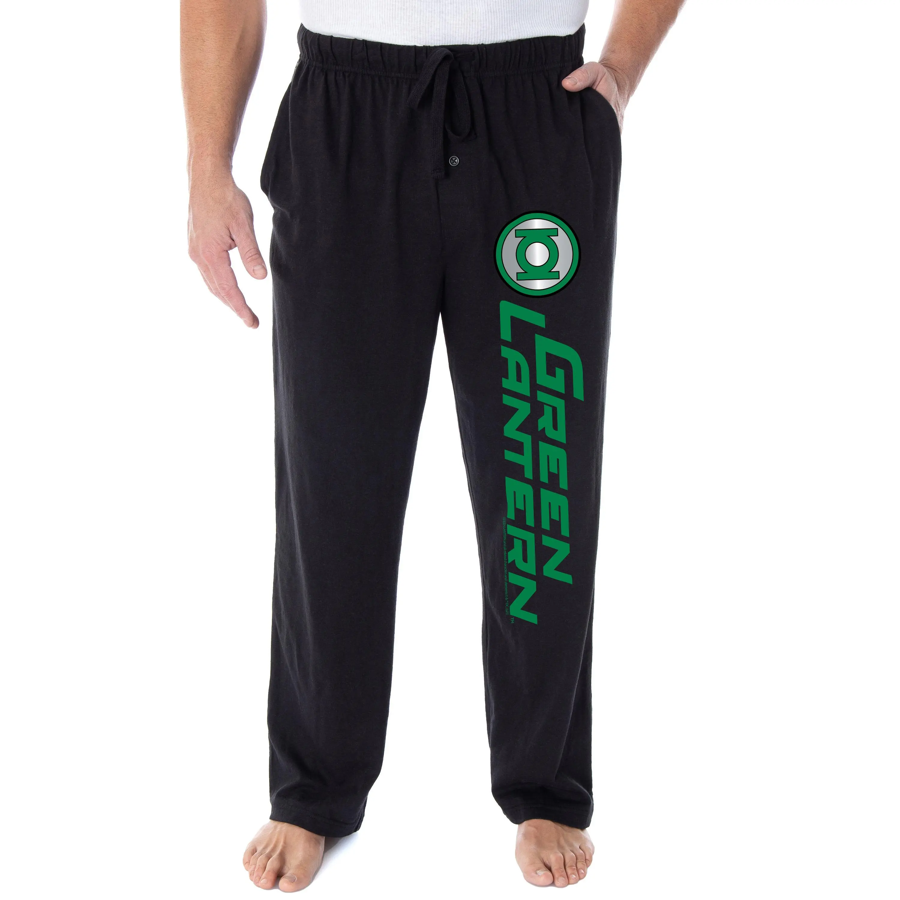 DC Comics Men's Green Lantern Corps Logo Superhero Loungewear Sleep Pajama Pants