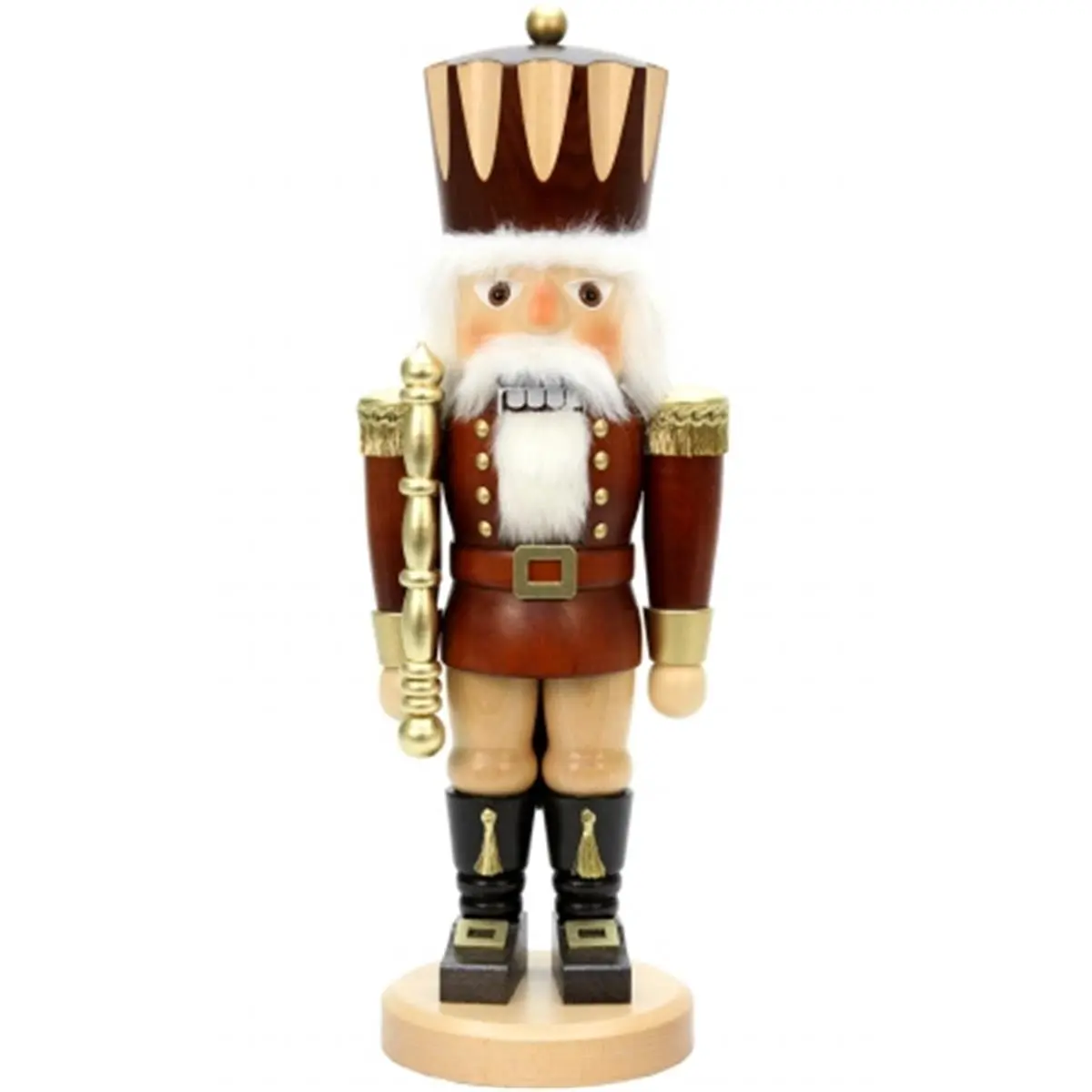 SEIF 32-960 Christian Ulbricht Made in Germany Natural Wood King Figure Nutcracker Ornament, Figurines & Miniatures, Home Festive Decorative Supplies, 17h x 6.25w x 5.5d in, No