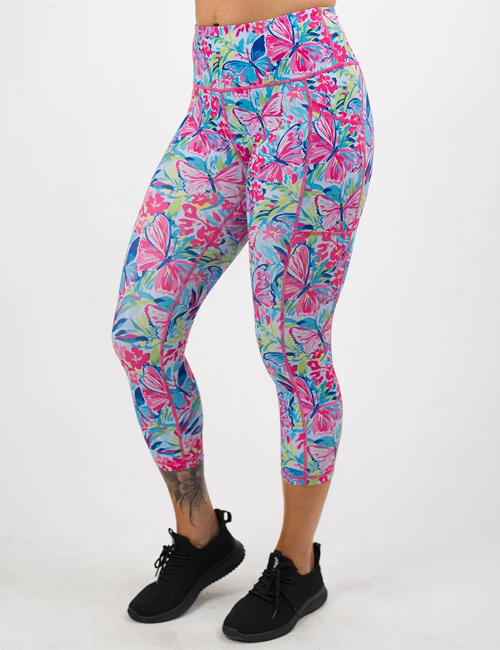 CVG Catch Flight Leggings, Flowers, Polyester, Fabric, Colorful