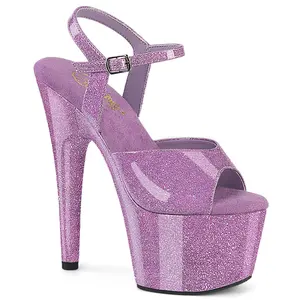 Pleaser Women's Adore-709GP Lilac Glitter Patent Platform High Heel Sandals - Stylish, Elegant Classy Footwear for Special Occasions