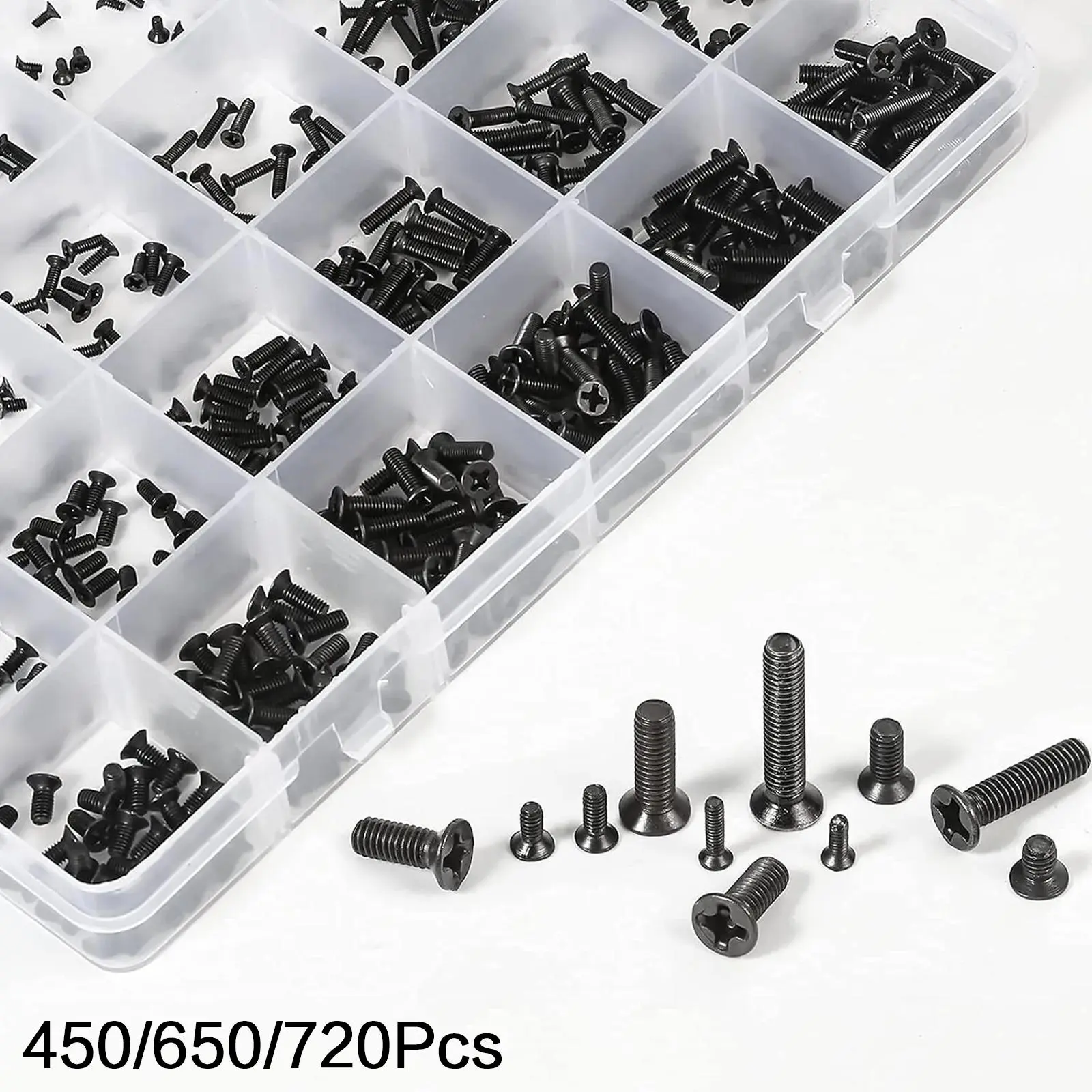 Screw & Nut Set with Storage Box, M1.4-M3 Multi-specification Screw & Nut Set, Laptop/tablet/drone Repair Tool Kit, High Quality Hardware