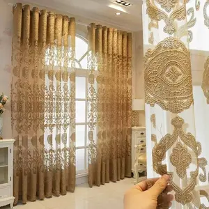 Woven Jacquard Luxury Curtain, European Asian Style Drapes, Elegant Window Treatments, Suitable for Living Room Balcony Dining Room Home Office Easy Install