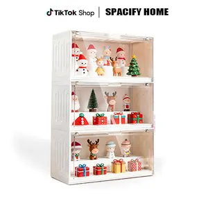 SPACIFY HOME Transparent Display Case for Action Figures, Collectible Figurines, Dustproof Storage Box, Container Style Organizer, Ideal for Collectors & Enthusiasts