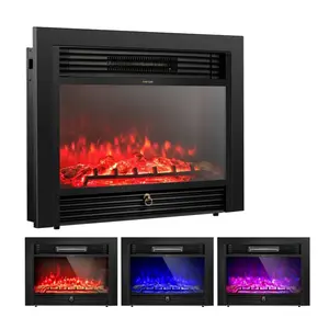 【Costway】Electric Fireplace Insert, Wall Recessed/Mounted,  Electric Fireplace TV Stand,Freestanding Fireplace with Remote Control Brightness