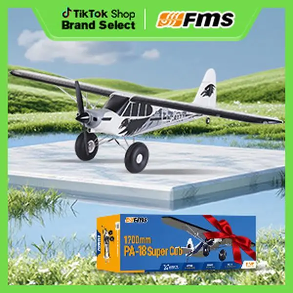 FMS 1700mm PA-18 Super Cub V2 PNP/RTF Gift（RTF = plane, remote, battery battery charger，PNP=Transmitter, receiver, battery and charger not included）,Hobby grade、adult hobby toy、outdoor flying、racing aircraft，Beginner RC Plane