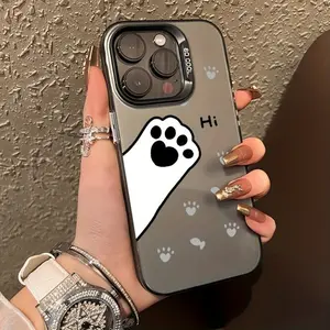 Anti-Slip Fashion Shockproof Soft Case for iPhone Models 11-16 Pro Max, Clc Who’s Footprint? Pattern Design Phone Cover