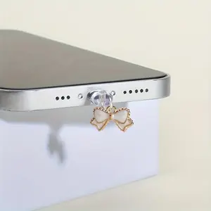 Cute Bowknot Design Dust Plug, 1 Count Fashionable Charging Port Protector, Mobile Phone Parts for iPhone & Type-C, Phone Charms, Phone Accessories
