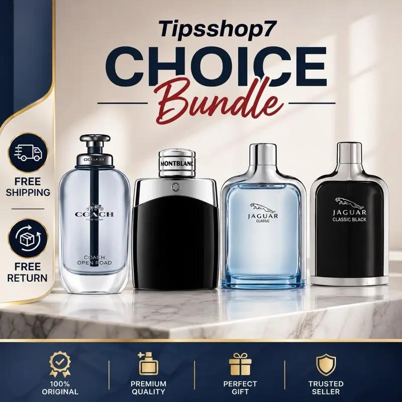Designer Fragrance Bundle | Coach Open Road + Mont Blanc Legend + Jaguar Classic + Jaguar Classic Black