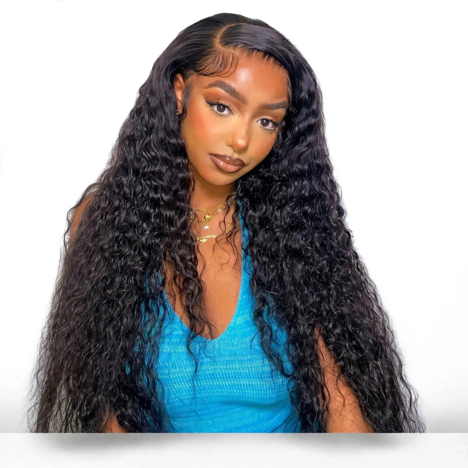 Deep Wave 13x4 HD Lace Frontal Human Hair Wig 180% |  Density Water Curly Transparent Full Lace Front Wigs For Women