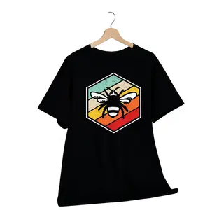 Men'S & Women'S Honey Bee Swarm Graphic T-Shirt - 100% Casual Short Sleeve Round Neck Tee with Bee & Honeycomb Print, All-Season Fit, S-XXXL Sizes for Outdoor & Casual Attire - Nature-Inspired Apparel for Beekeeping & Casual Outfits