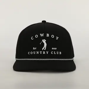 Golfer Roped Hat Black