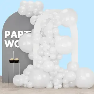 PartyWoo Pearl White Balloons 140pcs Different Sizes Pack of 18 12 10 5 Inch Metallic White Latex Balloon Arch Kit Garland for Wedding Graduation Baby Shower Birthday Party Decorations White-Z30