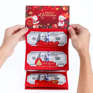 Christmas Money Gift Cards Envelope for Cash Gifts Christmas Party Gifts Money Holder for Men Women Girl Boy (Red)
