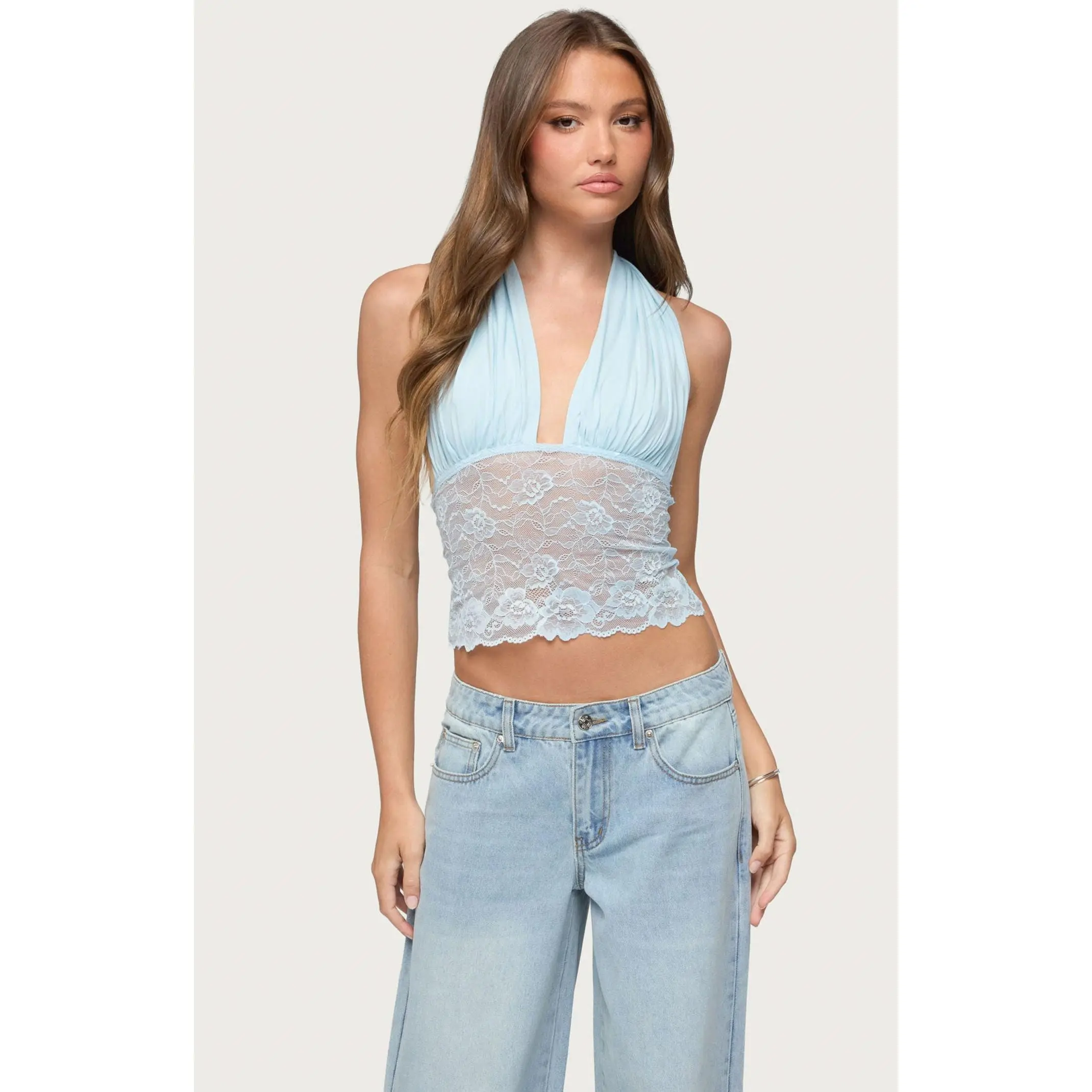 Edikted Women's Eloria Lace Tie Top
