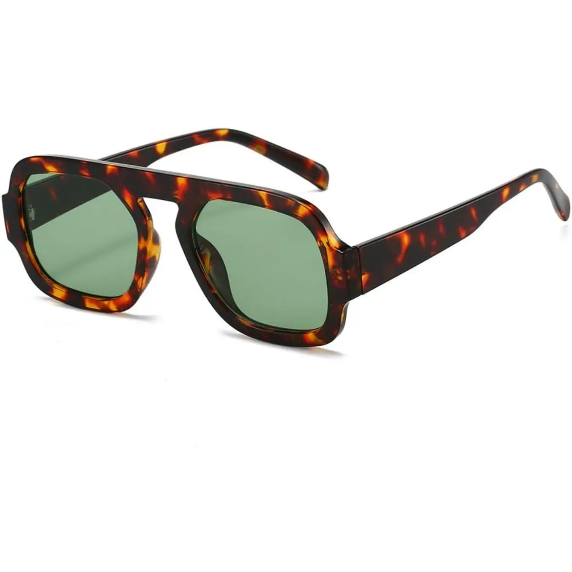 Retro 70s Square Aviator Sunglasses for Women Men Trendy Style Flat Frame  Square Shades