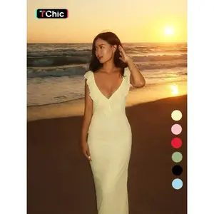 Women’s plain tie-front dress, elegant fashion casual backless dress for daily outdoor wear, women’s summer dress, elegant romantic dress, womenswear