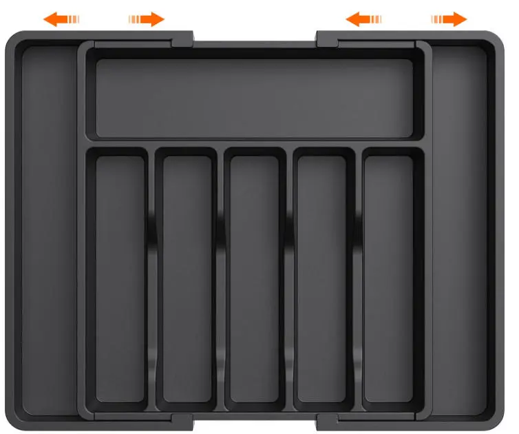 12.6-21.26 X 15.57 Inch Expandable Silverware Organizer, Plastic Utensil Tray for Kitchen Drawer, BPA Free Flatware Cutlery Holder, Space-Saving Storage for Spoons Forks Knives