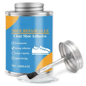 4OZ Shoe Repair Glue with Brush Applicator,  Clear Shoe Adhesive for Boots, Sneakers,Heels,Leather & Rubber