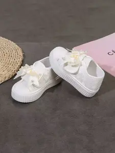 Girls' Breathable Dance Sneakers, Spring & Fall Casual Running Shoes, Anti-Slip Soft Sole, PU Leather, Outdoor Sports, Children