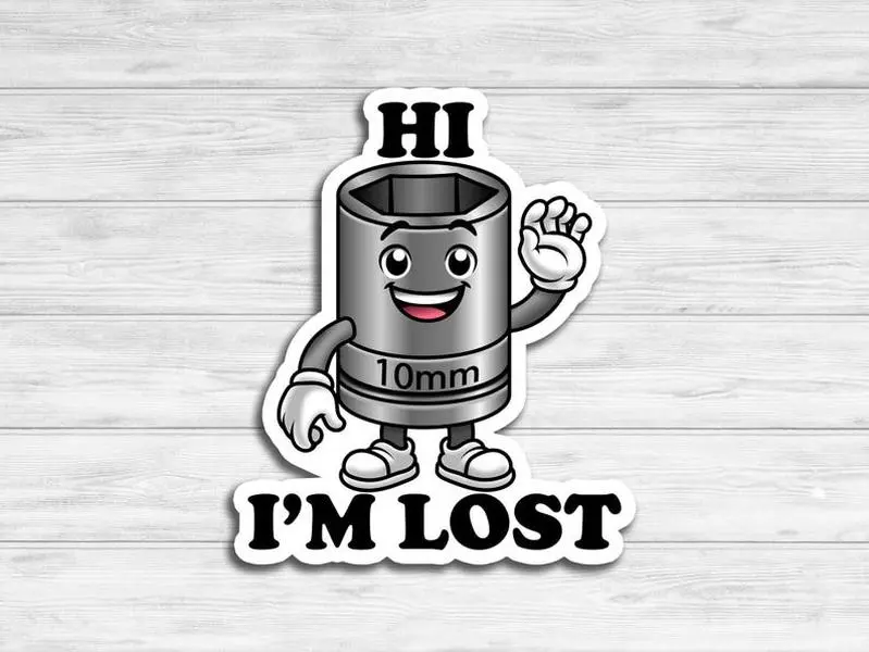 Funny 10mm Socket Vinyl Sticker Toolbox Sticker, Blue Collar Sticker, Construction Sticker, Hard hat stickers, lunchbox sticker