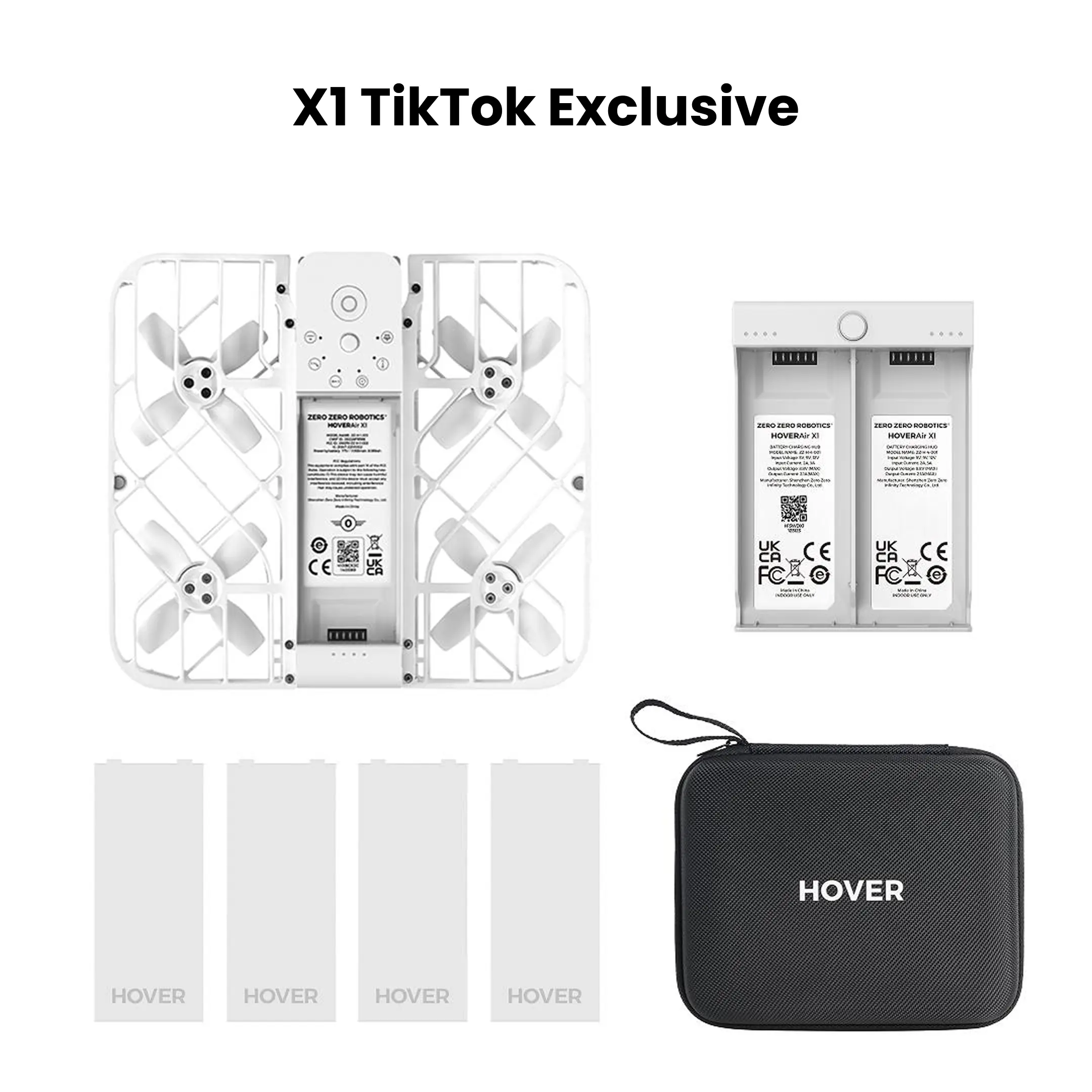 HOVER Air X1 Pocket-Sized Self-Flying Camera - X1 TikTok Exclusive 125g Lightweight 5 Pre-Programmed Flights VIO & ToF Laser System Weatherproof 12-Month Warranty