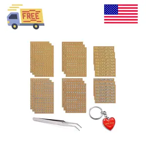 18 Sheets Mini Gold/Silver Letter Stickers for Nail Art