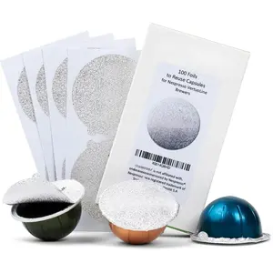 Foil Seals for  Vertuo Pods -  Aluminum Lids to Extend Life of  VertuoLine Capsules (Pack of 100)