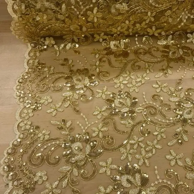 Flower Lace Fabric with Sequins -Style Isabella