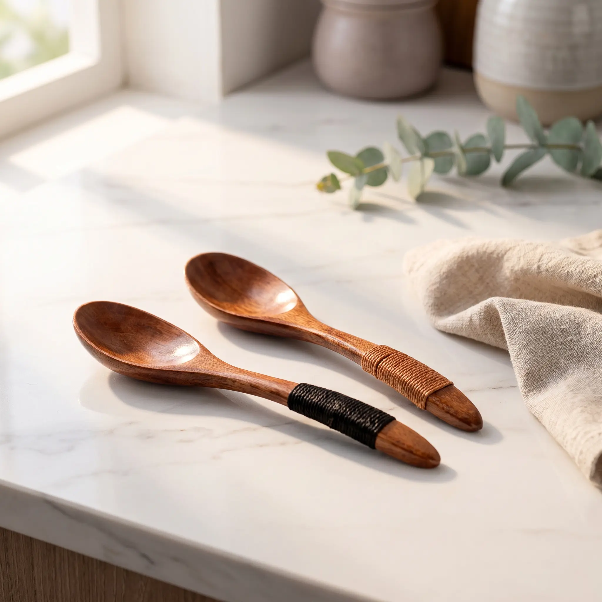 [Back to School]4 Piece Japanese Creative Wooden Spoons, Natural Eco-Friendly Soup Spoon, Sweetener Spoon, Baking Spoon Set, Cooking Spoon Set, Serving Spoon Set, Tableware Set, Kitchen Utensils Set, Cooking Tools, Wood Spoons For Cooking-MM1