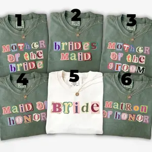Custom Comfort Colors Bridal Party Shirts, Bridesmaids Tee,Maid Of Honor T-Shirt, Personalized MOG & MOB Wedding Shirt, Bridesmaid Proposal Gift