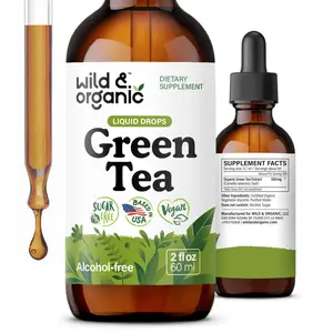Wild & Organic's Green Tea Extract Liquid Drops - Antioxidant Supplement - Natural Green Tea Supplements - Vegan, Sugar & Alcohol-Free Tincture