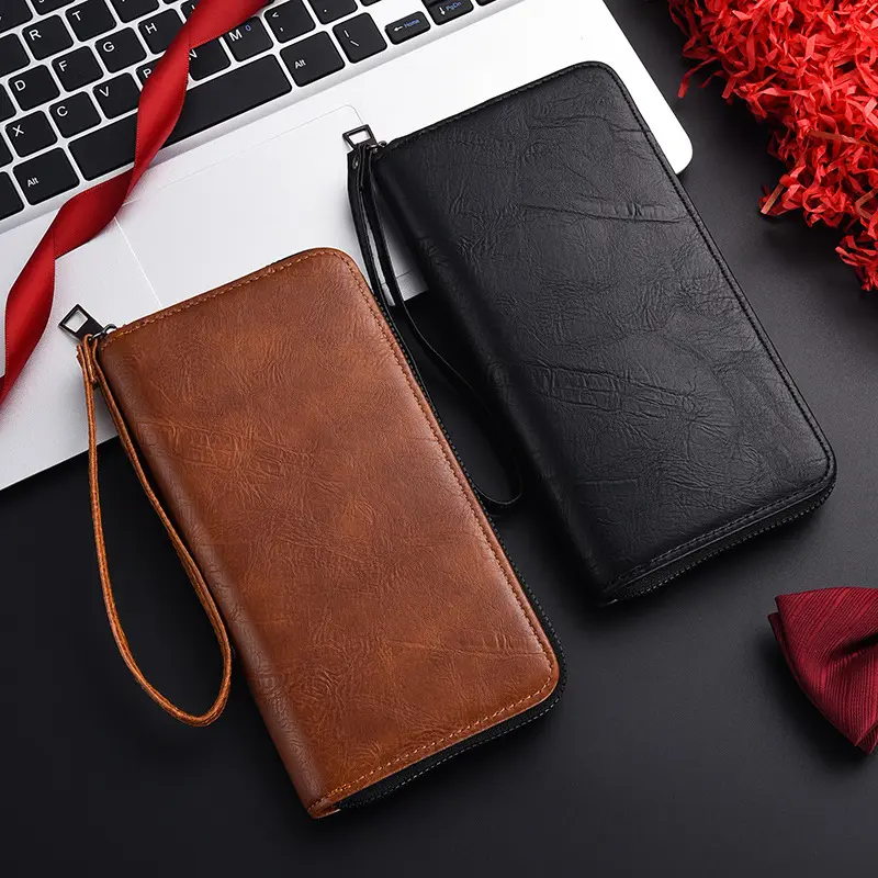 Long Animal Print Wallets for Men, Large Capacity Full Zip-Around Clutch with an Interior Phone Slot