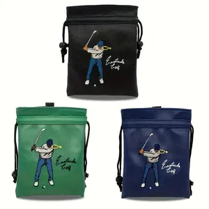 Golf Club Pattern Drawstring Golf Bag, Golf Pack, Portable Durable Golf Club Accessories, Golf Enthusiasts Gift, Golf Accessories for Men & Women
