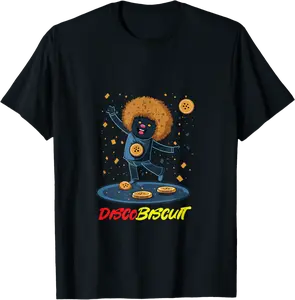 Disco Biscuit T-Shirt - 90s Rave-Inspired Dancing Cookie T-Shirt - Margaritahe Shop 71B0C3BMMCZ5
