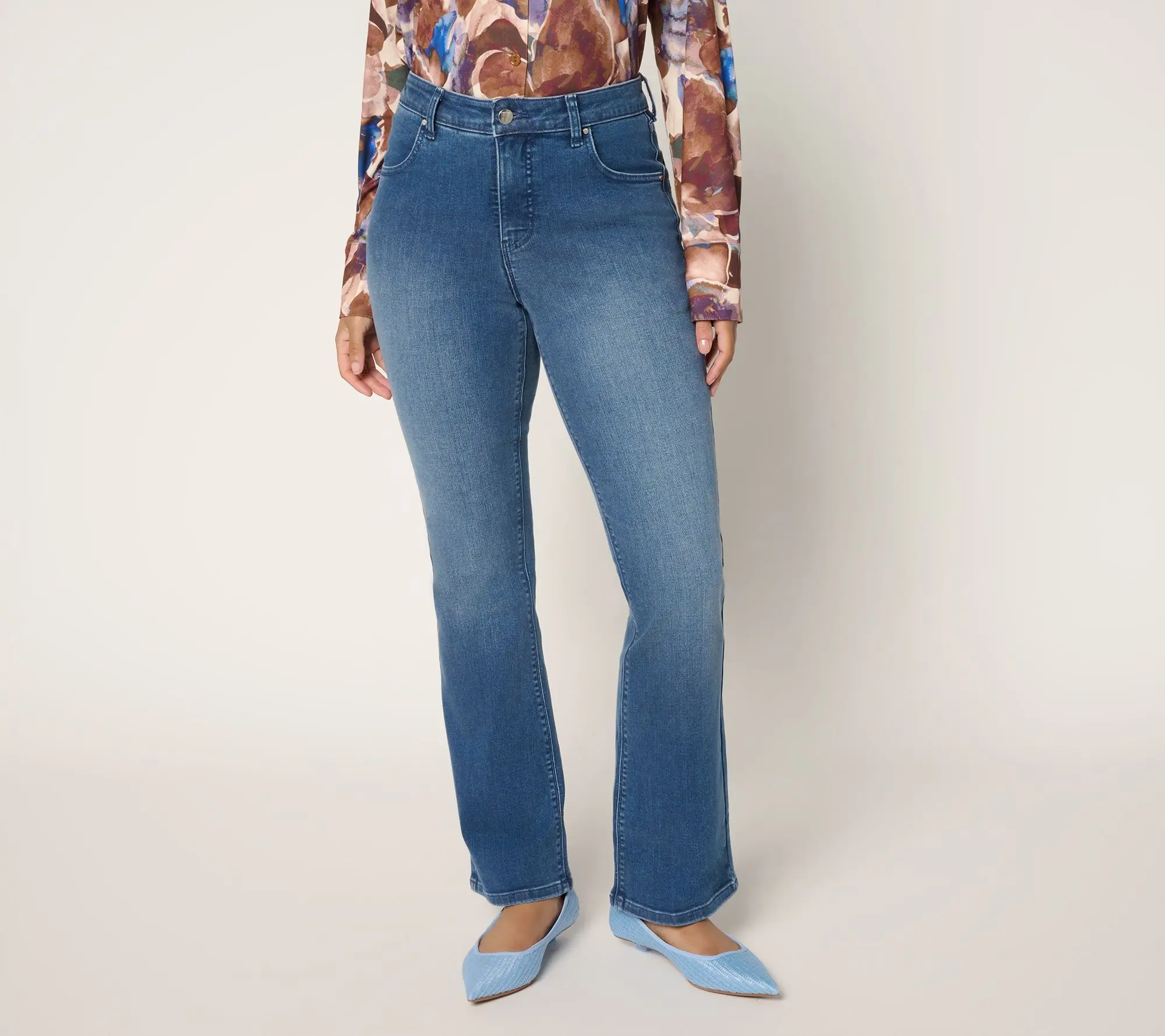 Women with Control Contour Curves Regular Indigo Jeans