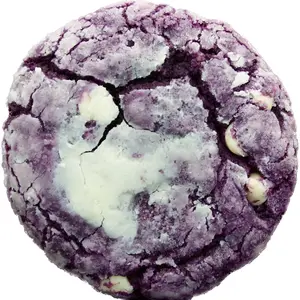 Bake the Cookie Shoppe Ube Crinkle Cookies - Creamy Purple Yam, White Chocolate Chips, Coconut Flavor, Crunchy Exterior, Soft Chewy Interior, Ideal Food Snack or Dessert