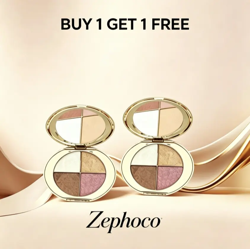 Buy 1 Get 1 Free！4-in-1 Radiant Eye & Cheek Palette - Eyeshadow, Blush & Highlighter Shimmer Powder All-in-One Makeup，summer glow up Radiance Cosmetic diamond texture