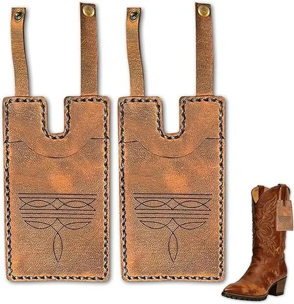 2Pcs Boot Wallet Women,Western Leather Cowgirl Boot Wallet with Snap Strap,Cowboy Boot Accessories for Party Rodeo Concert