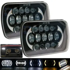 For Honda 1982 1983 1984 1985 Civic 1986 1987 1988 1989 Accord 2PCS Rectangle H6054 LED Left & Right Headlights 5x7 7x6 Headlamp Hi/Low Sealed Beam DRL H4 Plug 6054 H5054 - 1 Pair